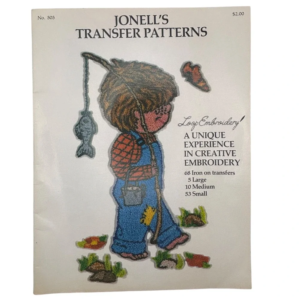 Jonells‎ Transfer Patterns No 505 Vintage Loop Embroidery 68 Iron On Transfers